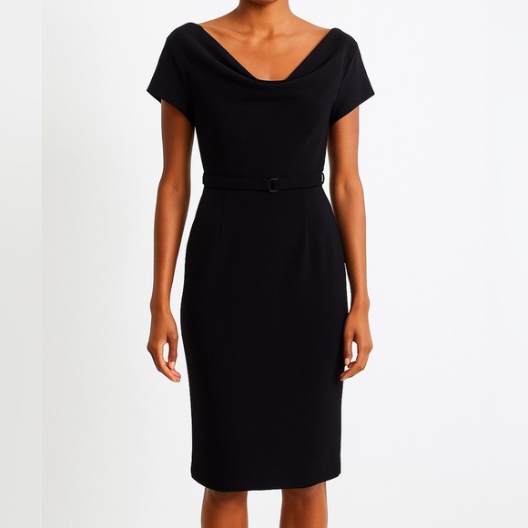 Calvin Klein Black Belted Cowl Neck Dress Size 20W - Picture 1 of 7